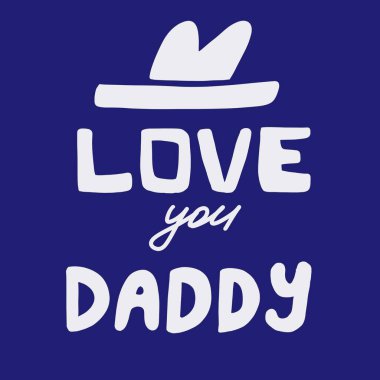 Beyaz arkaplanda Babalar Günü 'nün mavi metni