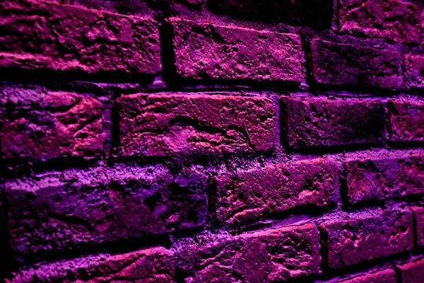 Neon Światło Cegła Ściana Tekstura — Zdjęcie stockowe