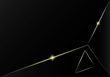 Siyah şablon arka plan ile soyut çokgen desen lüks altın çizgi. Vektör arka plan kapak tasarımı, kitap tasarımı, poster, cd kapağı, el ilanı, web sitesi arka planlar veya reklam kullanılabilir.