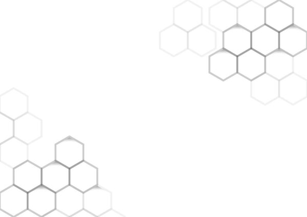 Abstract honeycomb white and gray background.