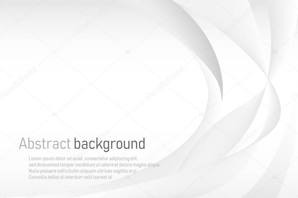 Abstract wave element white and gray gradient color background.Vector Illustration.