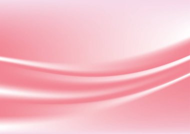 Pembe ipek ya da saten kumaş arkaplan. Lüks arka plan tasarımı. Vektör İllüstrasyonu.