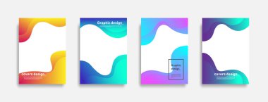 Minimal kapak tasarımı. Renkli eğriler. Modern arka plan tasarımı. Gelecekteki geometrik desenler. Eps10 vektörü.