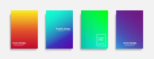 Minimalny Projekt Okładki Kolorowy Design Linii Przyszłe Wzory Geometryczne Wektor — Wektor stockowy