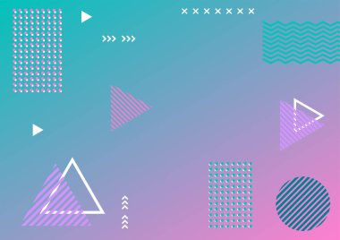 Soyut memphis arka plan geometrik elementi. Grafik afişi ve reklam tasarımı düzeni.