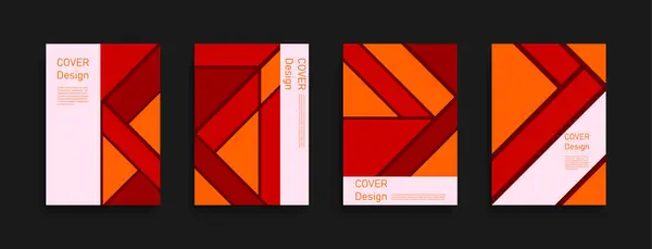 Conjunto Fondo Geométrico Colorido Abstracto Portada Banner Gráfico Plantilla Diseño — Archivo Imágenes Vectoriales
