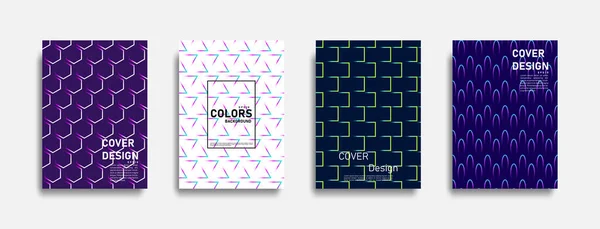 Ensemble Fond Abstrait Conception Ligne Colorée Couverture Bannière Graphique Modèle — Image vectorielle
