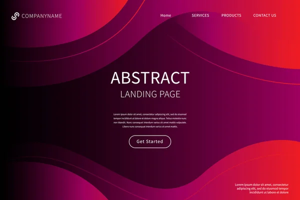 Landing Page Mit Abstrakten Formen — Stockvektor