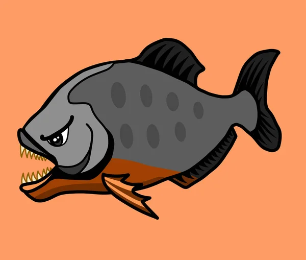 Piranha Egy Vad Veszélyes Hal — Stock Vector