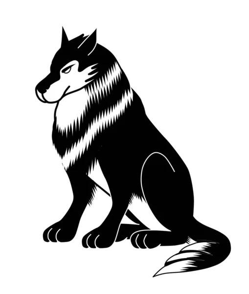 軍曹である成熟したオオカミ — ストックベクタ
