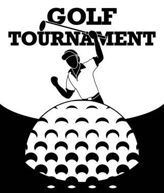 Bir golfçü deliğe topu vurmak ve puan almak için mutlu olmanın bir resim.