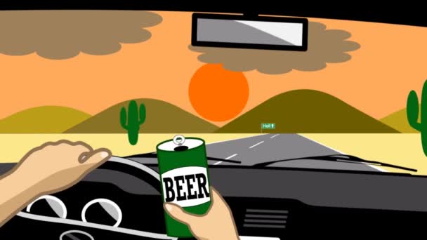 Animation Qui Met Garde Contre Les Dangers Alcool Volant Peut — Video