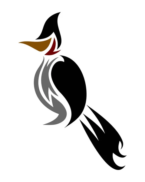 Vector Logo Red Whiskered Bulbul Bird Eps — Vettoriale Stock