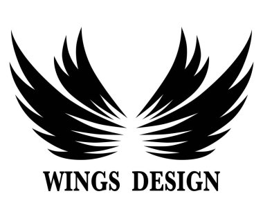 Markalaşma veya sembol için uygun siyah hayvan kanadı logosu tasarımı vektör çizimi.