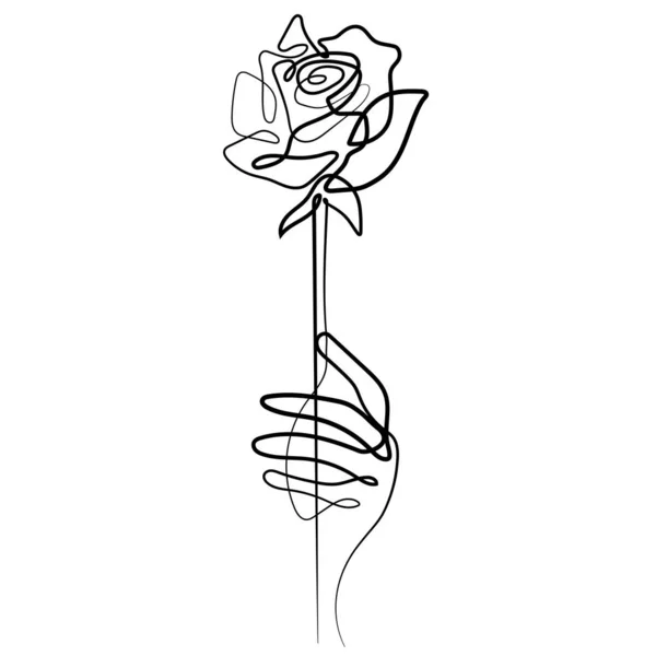 Line Rose Simply Vector Illustration — Stock Vector