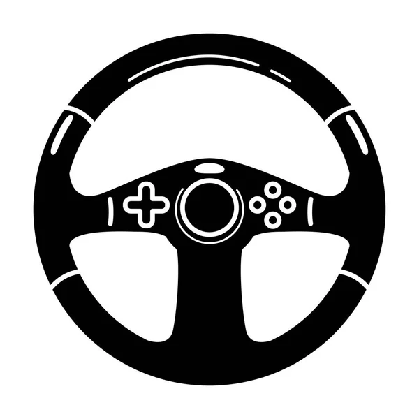 Jeu volant glyphe icône. Équipement d'esport. Roue d'ordinateur. Appareil de jeu. Symbole de silhouette. Illustration vectorielle isolée — Image vectorielle