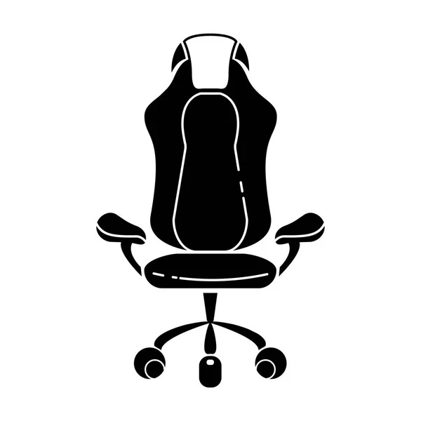 Εικονίδιο γλύφου καρέκλας παιχνιδιού. Εξοπλισμός eSports. Καρέκλα υπολογιστή. Σύμβολο σιλουέτας. Μεμονωμένη απεικόνιση διανυσματικού διάνυσμα — Διανυσματικό Αρχείο