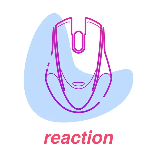 ( 영어 ) game reaction icon, eSports skills, vector line conception with PC mouse on isolated background — 스톡 벡터