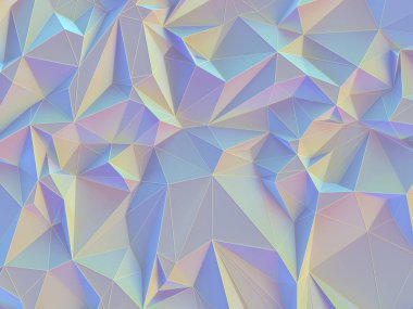 3D çizim. Arka plan görüntüsü, bağlantıları replikleri ve üçgen geometrik şekiller. Renkli vintage pastel.