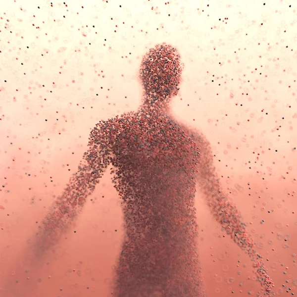 Çizim Nsan Vücudu Bir Bilim Kavramı Görüntüdeki Renkli Molekülleri Ile — Stok fotoğraf
