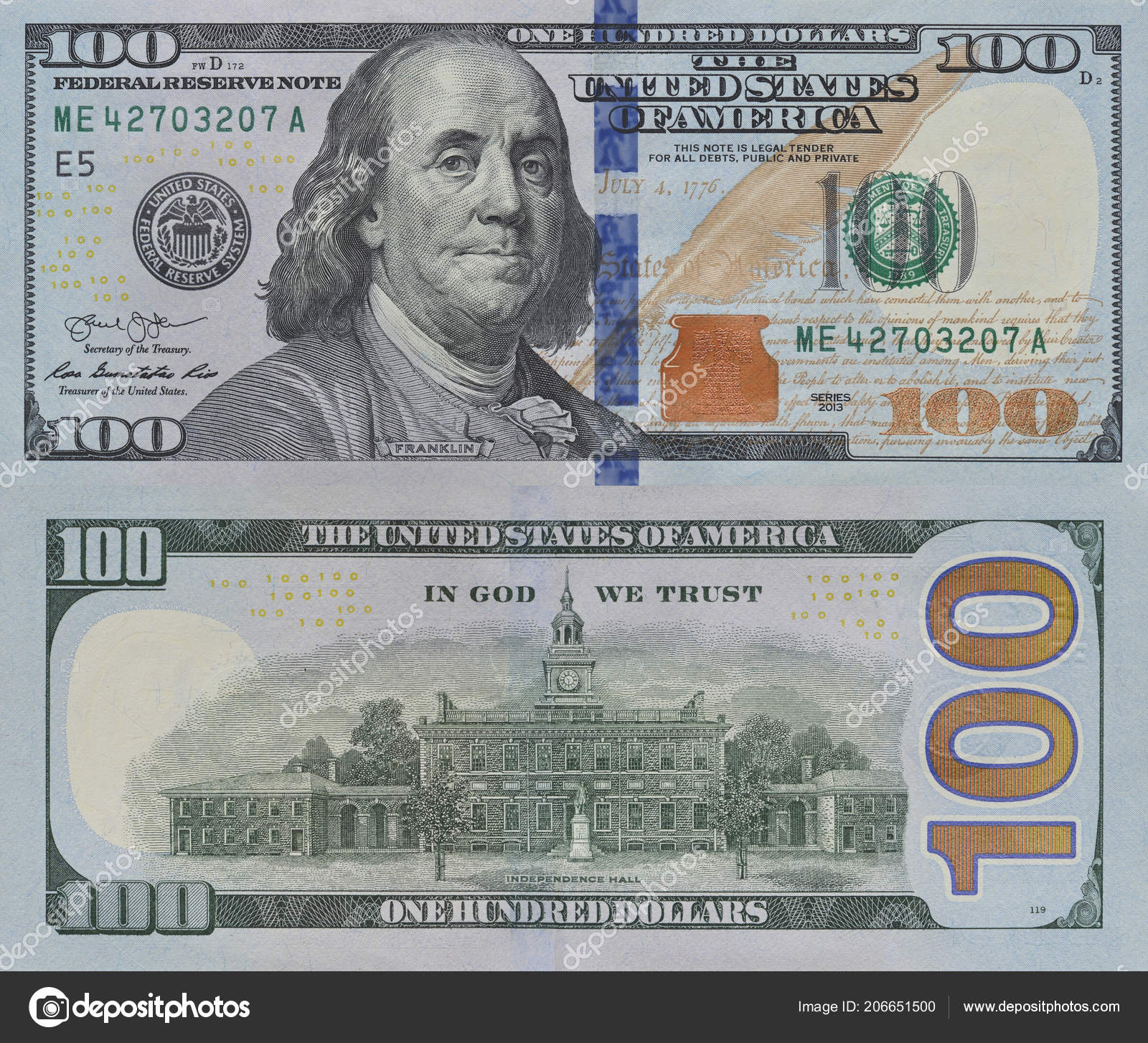 one dollar bill front and back