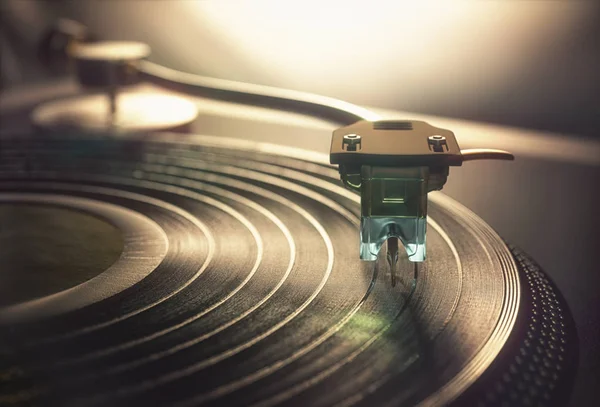 Ilustración Grabación Vinilo Que Reproduce Viejo Dispositivo Retro Vintage Disc — Foto de Stock