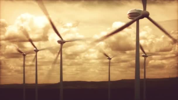 Rüzgar Çiftlikleri Rüzgar Enerjisi Üretimi Içinde Mekanik Enerjiyi Elektrik Enerjisine — Stok video