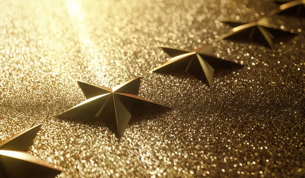 Goldene Sterne Hochrelief Konzept Der Guten Qualifikation — Stockfoto