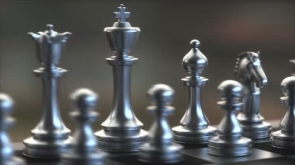 Pieces Chess Game Image Shallow Depth Field — Stock Video