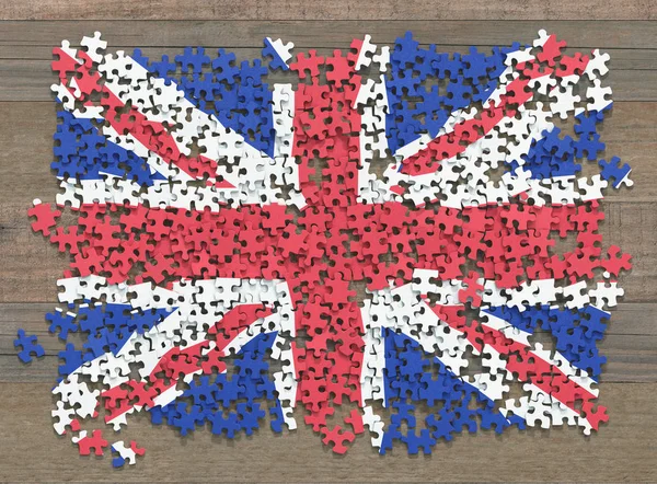 Flag United Kingdom Disorganized Pieces Puzzle — Stock Photo, Image