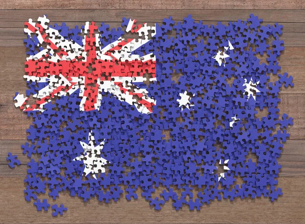 Прапор Австралії Дезорганізовані Шматочки Головоломки — стокове фото