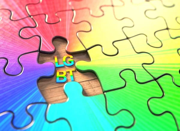 Lgbt 概念形象的谜题 Glbt 这是一个缩写 代表女同性恋 同性恋 双性恋 和变性 — 图库照片