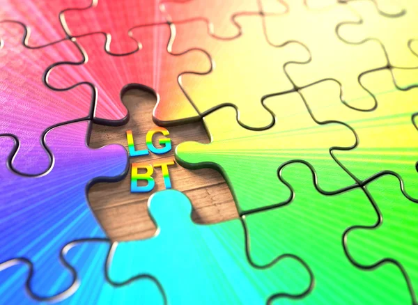 Puzzle Immagine Concetto Lgbt Glbt Che Inizialismo Che Sta Lesbica — Foto Stock