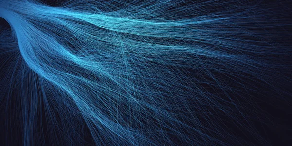 Illustratie Van Blauwachtige Lijnen Willekeurige Beweging Abstracte Achtergrond — Stockfoto
