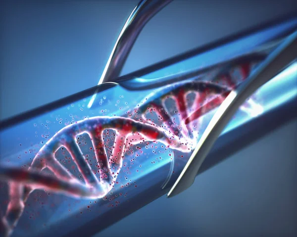Tubo de teste de DNA artificial — Fotografia de Stock