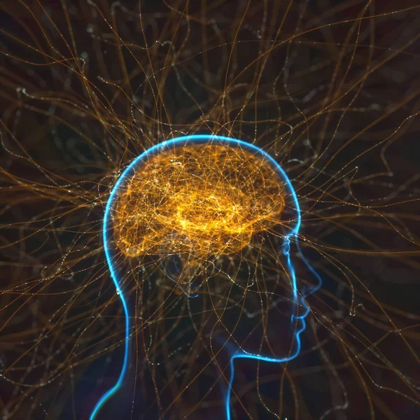 Conexões Neurais do Cérebro Mente Poderosa — Fotografia de Stock