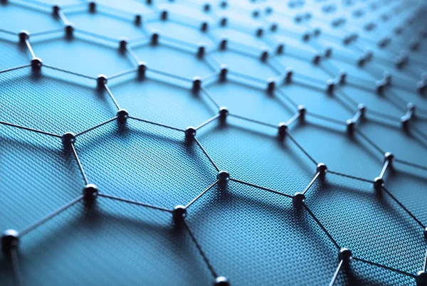 Graphene Hexagonal Atomic Connection Science Technology — Stock Photo, Image