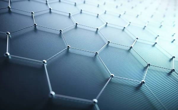 Resumen Hexagonal Conexión Atómica Ciencia Tecnología — Foto de Stock