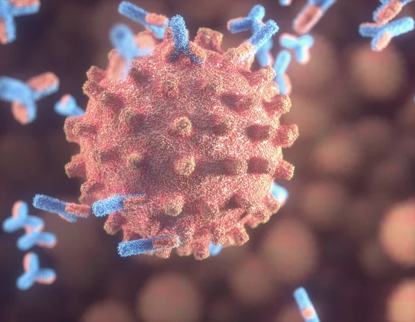Sistema Imunológico Anticorpos Atacar Vírus Covid Ilustração Conceito Sistema Defesa — Fotografia de Stock