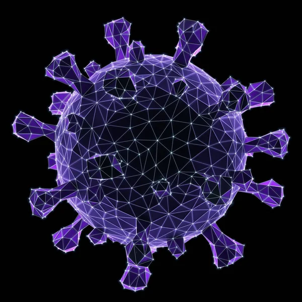 Covid Coronavirus Ilustracja Wielokątna Struktura Koncepcyjna Tym Ścieżka Obcinania — Zdjęcie stockowe