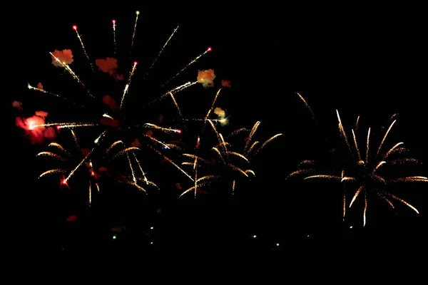 A festive salute illuminates the night sky. — Stock Photo, Image