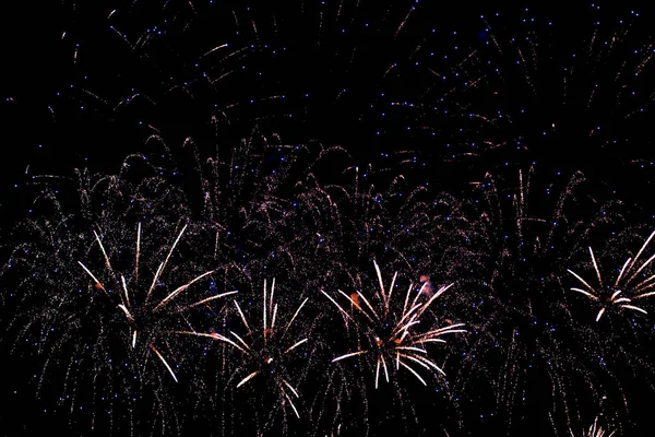 A festive salute illuminates the night sky. — Stock Photo, Image