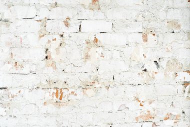 Beyaz tuğla bir duvarın arka planı, sıva, doku.