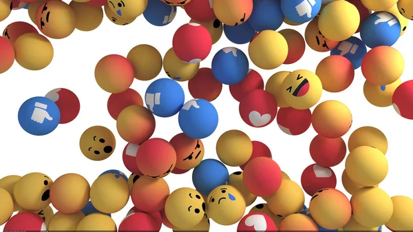 Facebook Reaksiyonlar Emoji 3d Render