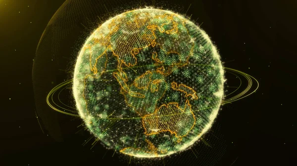 Planet Digitale Data Technologie — Stockfoto