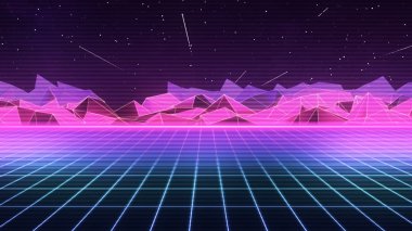 80s Fütüristik Retro Synthwave