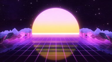 80s Fütüristik Retro Synthwave