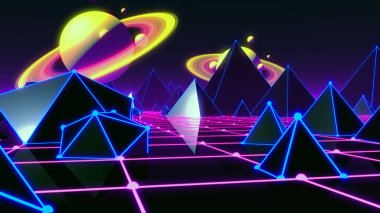 80s Retro Fütüristik Arka Plan 80s Stil