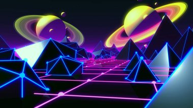 80s Retro Fütüristik Arka Plan 80s Stil