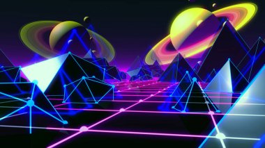 80s Retro Fütüristik Arka Plan 80s Stil